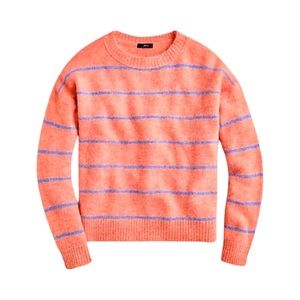 J.Crew Wool Alpaca blend Striped Oversized pull over sweater